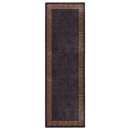 vidaXL Matto pestävä 80x300 cm musta ja kulta liukumaton