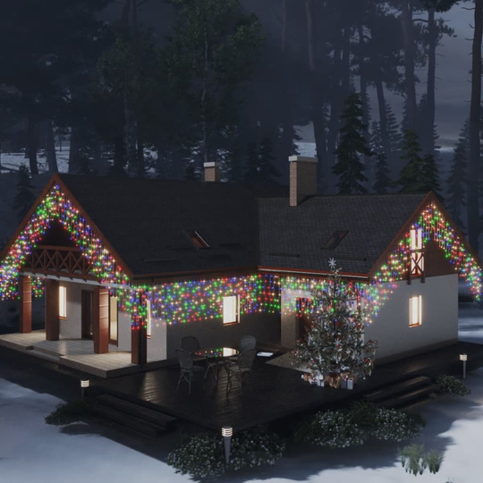vidaXL LED-valonauhaverho jääpuikot 10 m 400 LEDiä värikäs 8 toimintoa