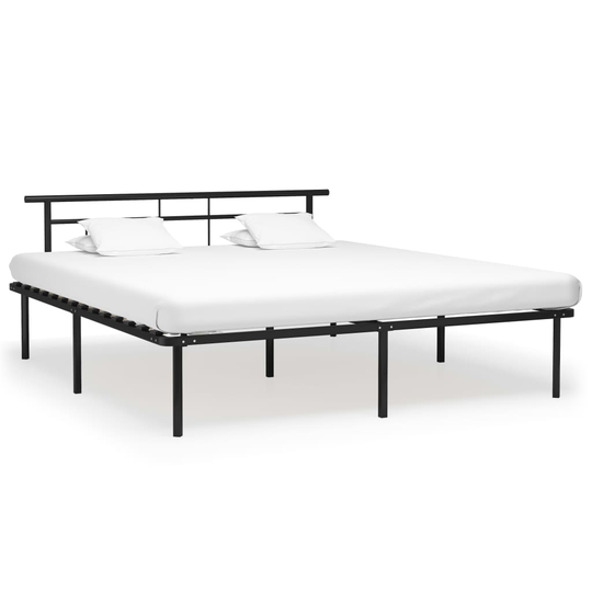 vidaXL Sängynrunko musta metalli 200x200 cm