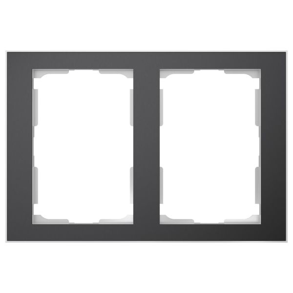 Elko EKO06314 Yhdistelmäkehys musta/alumiini, 1 ½ lokeroa 2 x 1½ lokeroa
