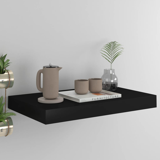 vidaXL Kelluva seinähylly musta 40x23x3,8 cm MDF