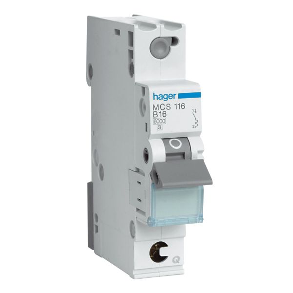 Hager MBS106 Automaattisulake 1-napainen, 6kA, B-käyrä 6A