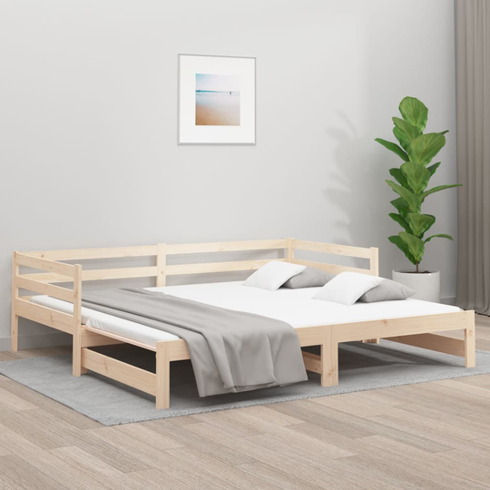 vidaXL Sohvasänky ulosvedettävä 2x (90x190) cm täysi mänty