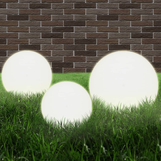 vidaXL LED-pallovalaisimet 3 kpl 20/30/40 cm akryyli