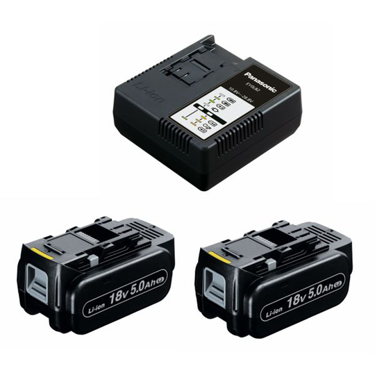 Panasonic EYC954 Akku Akkupaketti: 2 x 18 V 5,0 AH + laturi