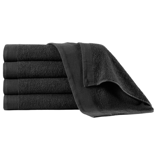 vidaXL Suihkupyyhkeet 5 kpl puuvilla 450 g/m² 70 x 140 cm musta