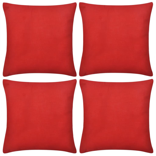 vidaXL Punainen Tyynynpäällinen Puuvilla 4kpl 40 x 40 cm