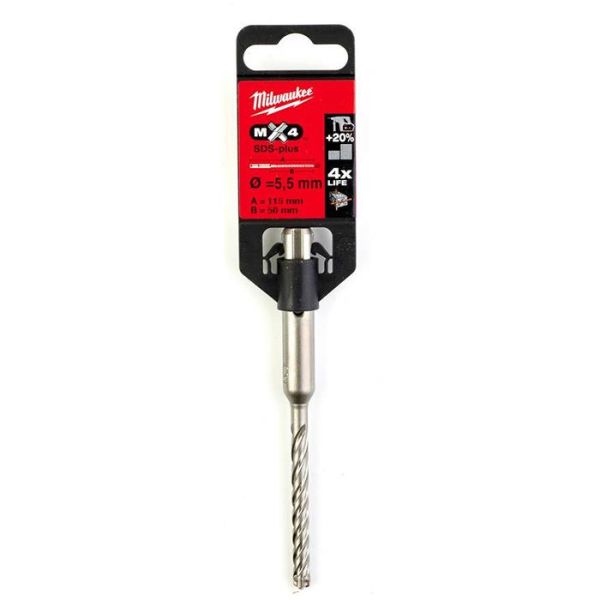Milwaukee MX4 Vasaraporanterä SDS-Plus, 4-särmäinen 5,5x115 mm