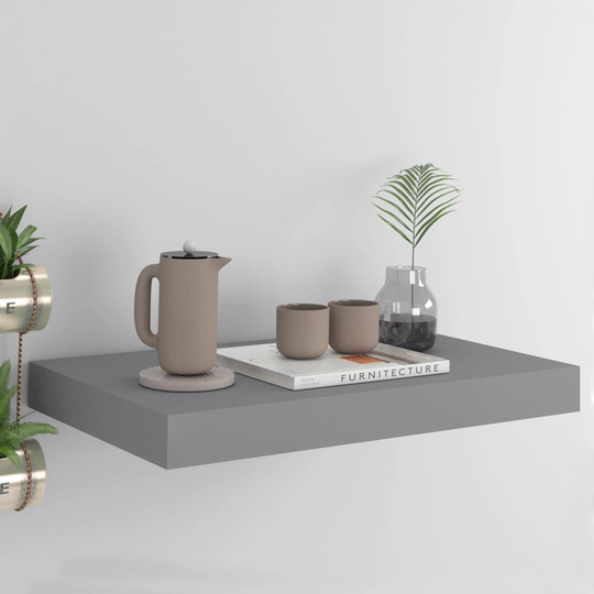 vidaXL Kelluva seinähylly harmaa 40x23x3,8 cm MDF
