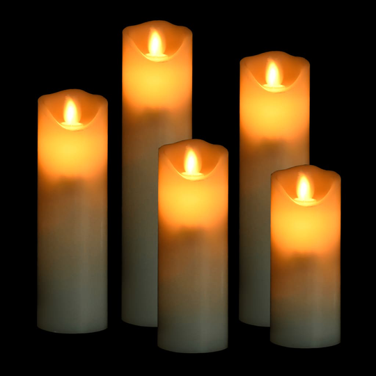 vidaXL 5-osainen LED-sähkökynttiläsarja kaukosäädin lämmin valkoinen