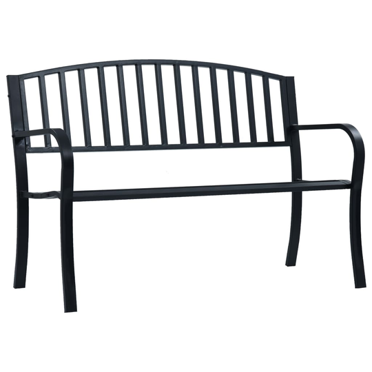 vidaXL Puutarhapenkki 125 cm musta teräs