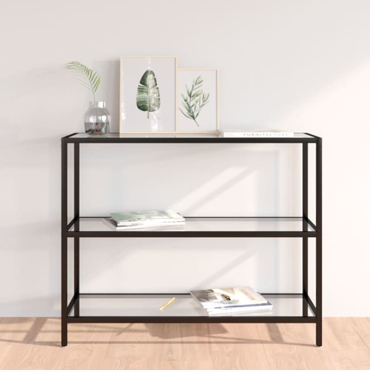 vidaXL Konsolipöytä läpinäkyvä 100x36x90 cm karkaistu lasi