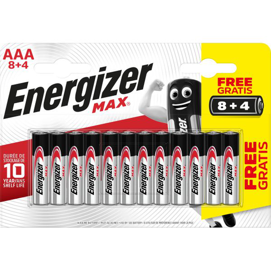 Energizer MAX Paristo AAA, 1,5 V, 12 kpl 12 kpl
