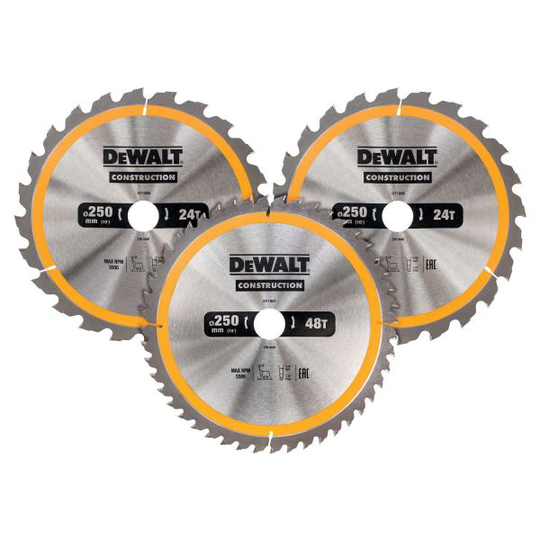 Dewalt DT1963-QZ Pyörösahanterä 250 mm, 3 kpl