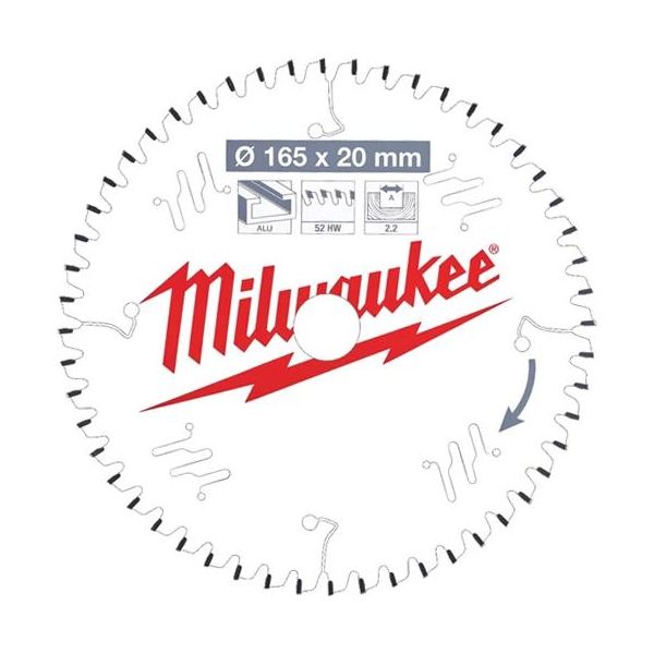 Milwaukee CSB P Alu Sahanterä 165x2,2x20 mm, 52T