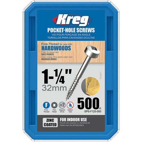 Kreg SPS-F125-500 Ruuvi 32 mm 500 kpl:n pakkaus