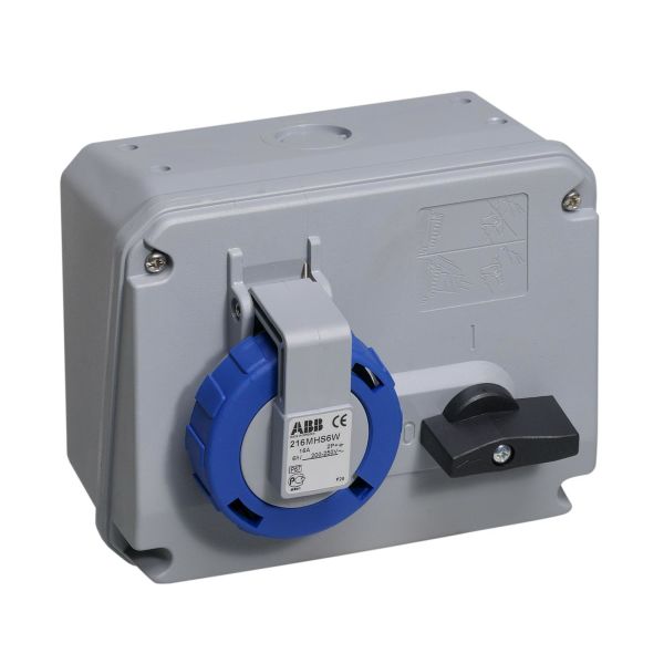 ABB 2CMA167801R1000 Seinäpistorasia IP67, 2P+J, 50–60 Hz