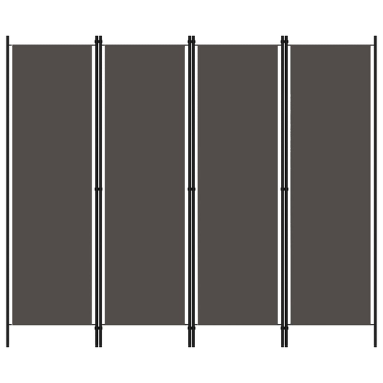 vidaXL 4-paneelinen tilanjakaja antrasiitti 200x180 cm