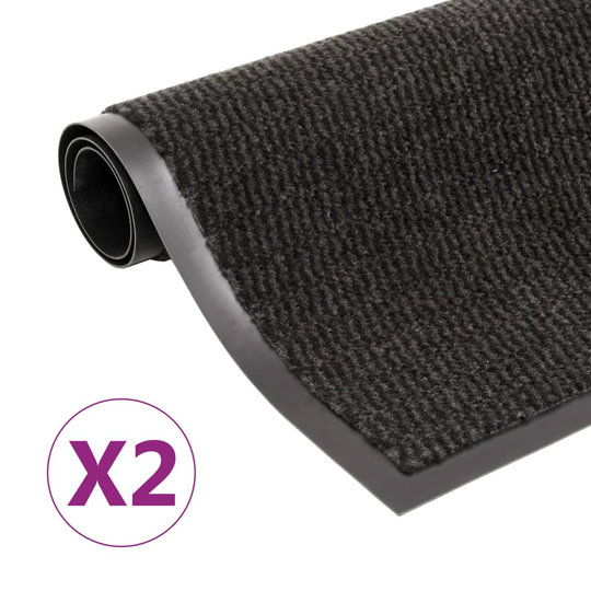 vidaXL Kuramatot 2 kpl suorakulmainen nukkapinta 120x180 cm musta