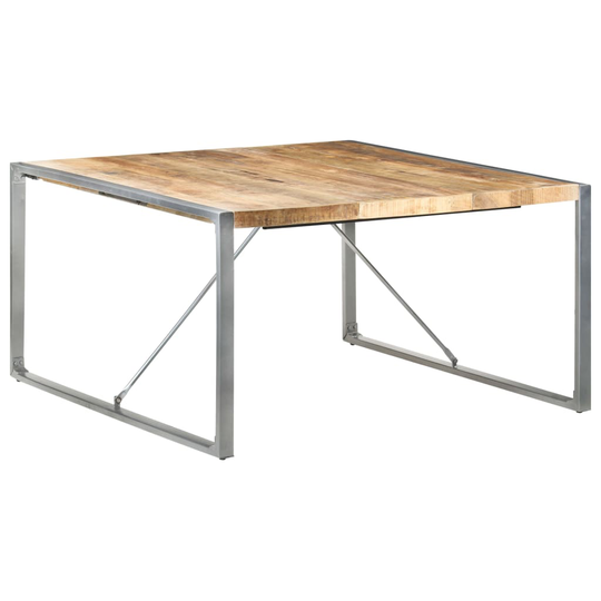 vidaXL Ruokapöytä 140x140x75 cm karkea mangopuu