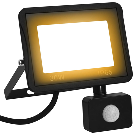 vidaXL LED-valonheitin sensorilla 30 W lämmin valkoinen