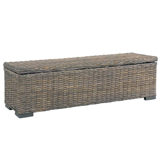 vidaXL Säilytyslaatikko 120 cm harmaa kubu-rottinki ja täysi mangopuu