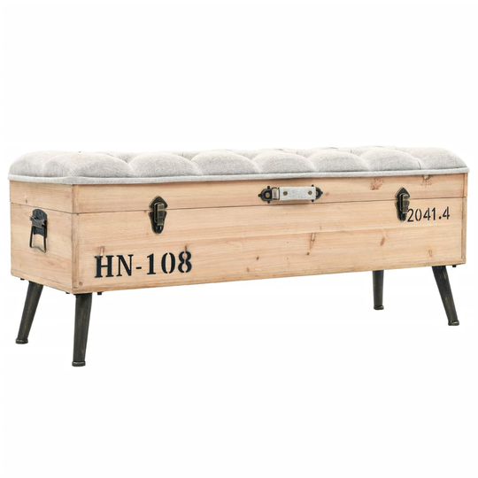 vidaXL Säilytyspenkki 110 cm täysi kuusi