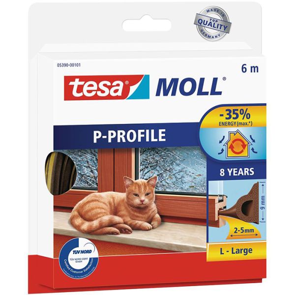 Tesa P-list 05390-00101-00 Kuminen tiivistenauha EPDM, 6 m, 9 mm x 5.5 mm