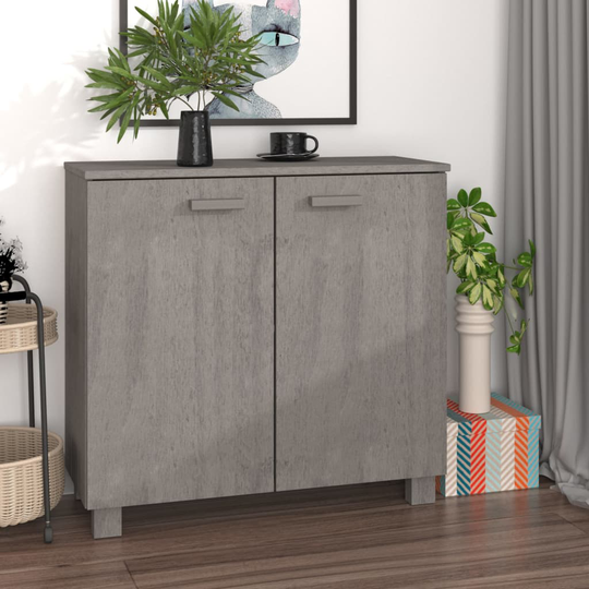 vidaXL Senkki vaaleanharmaa 85x35x80 cm täysi mänty