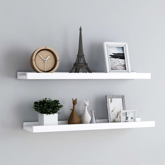 vidaXL Tauluhyllyt 2 kpl valkoinen 80x9x3 cm MDF