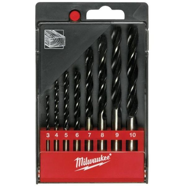 Milwaukee DIN 7487E 4932352466 Puuporanteräsarja 8 osaa