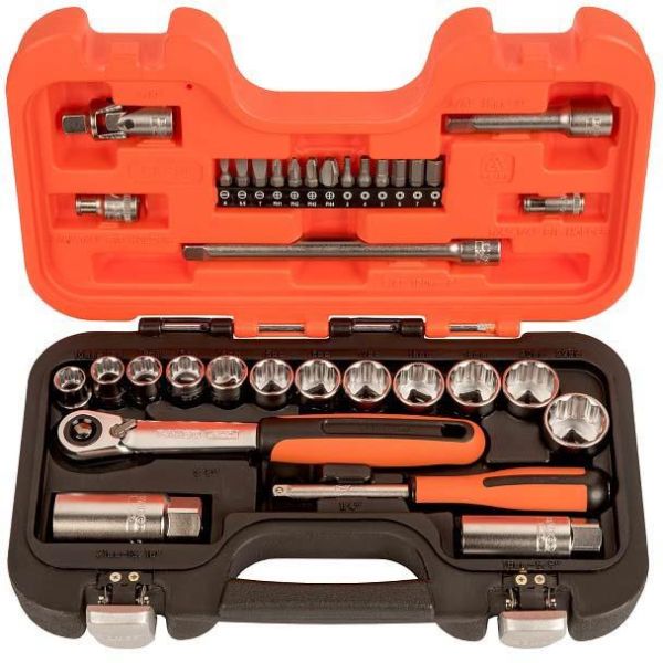 Bahco SL34 Hylsysarja 34 osaa, 1/4", 1/8"