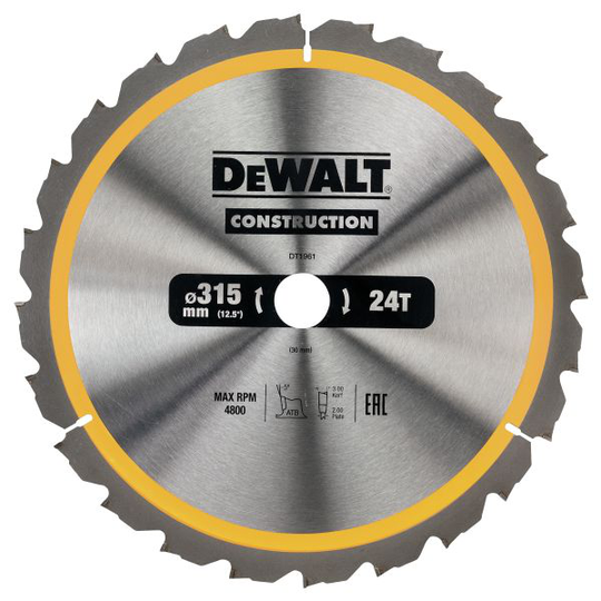 Dewalt DT1961-QZ Pyörösahanterä 315 x 30 mm, 24T