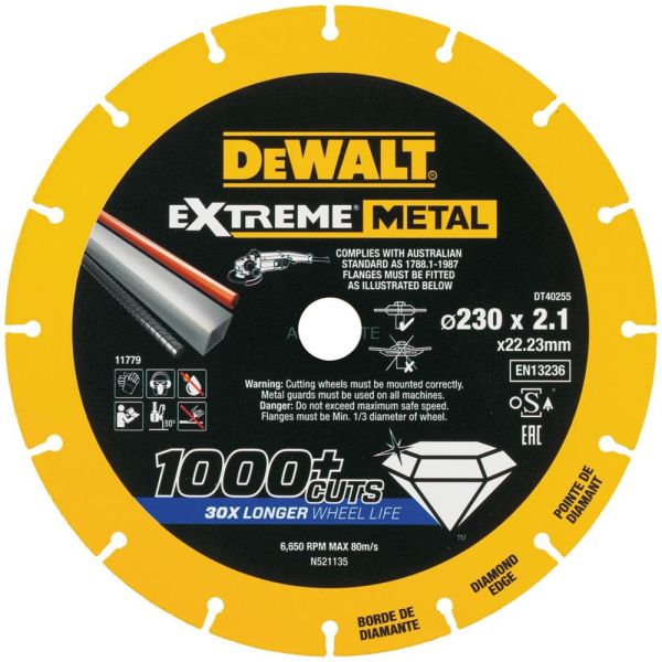 Dewalt Extreme Metal Diamond Edge Timanttikatkaisulaikka 230 x 22,23 x 2,1 mm