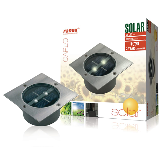 Ranex Aurinkovoima spottivalo neliö 0,12 W hopea 5000.198