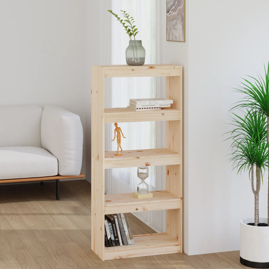 vidaXL Kirjahylly/tilanjakaja 60x30x135,5 cm täysi mänty
