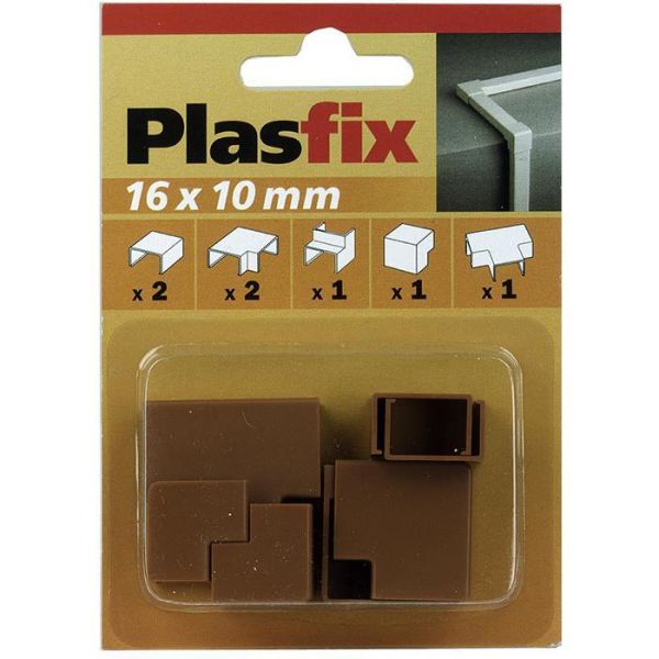 Plasfix 3420-9G Nivelet ja kulmakappaleet Plasfix-kaapelikanaviin, 16 x 10 mm Tiikki