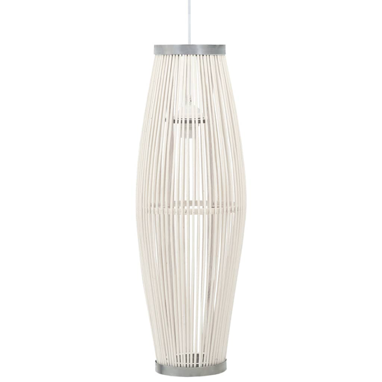 vidaXL Riippuvalaisin valkoinen paju 40 W 25x62 cm ovaali E27