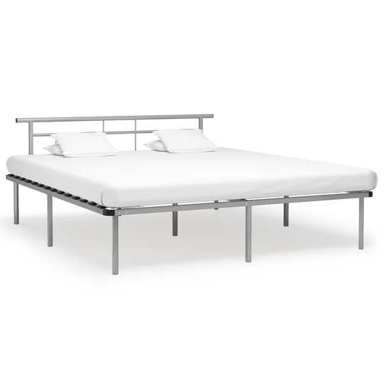 vidaXL Sängynrunko harmaa metalli 180x200 cm