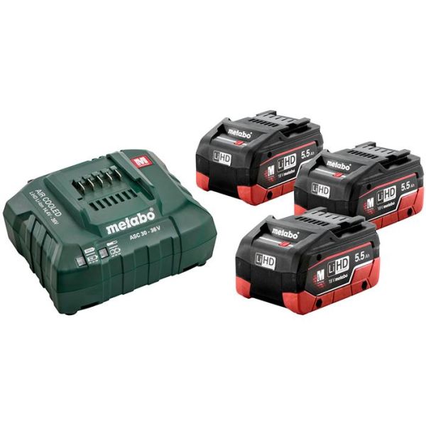 Metabo Bas-set Latauspaketti 3 kpl 5,5 Ah:n akkuja