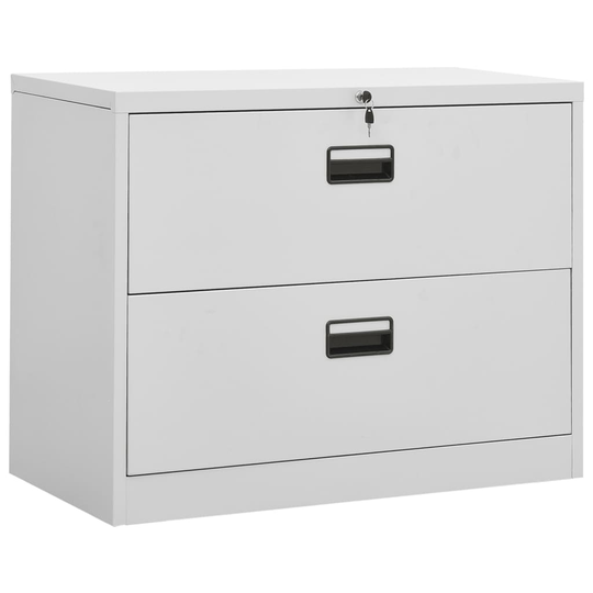 vidaXL Arkistokaappi vaaleanharmaa 90x46x72,5 cm teräs