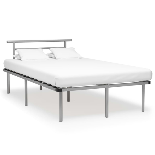 vidaXL Sängynrunko harmaa metalli 120x200 cm
