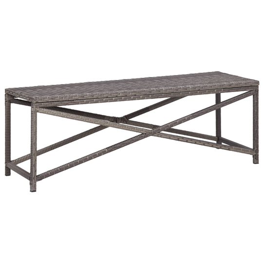 vidaXL Puutarhapenkki 120 cm polyrottinki harmaa