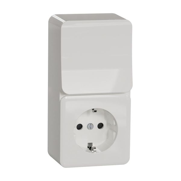 Schneider Electric Exxact Yhdistelmäkytkin kytkin + 1-suuntainen pistorasia porras/1-napainen