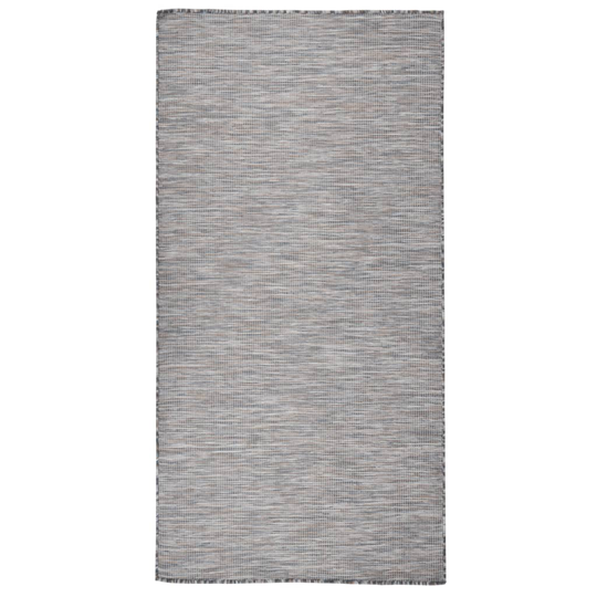 vidaXL Ulkomatto Flatweave 100x200 cm ruskea ja musta