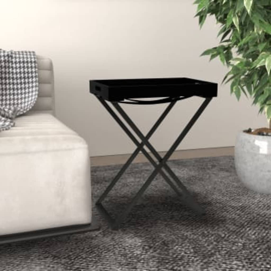 vidaXL Kokoontaitettava pöytä musta 48x34x61 cm MDF