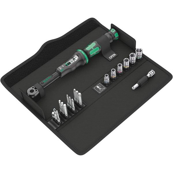 Wera Click Torque A6 set 1 Momenttiavain mukana tarvikkeet ja laukku