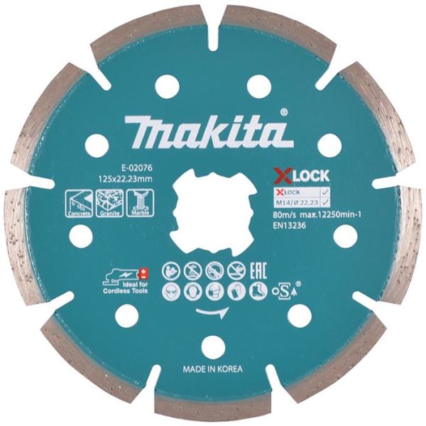 Makita E-02076 Timanttikatkaisulaikka 125 mm, X-LOCK-järjestelmä