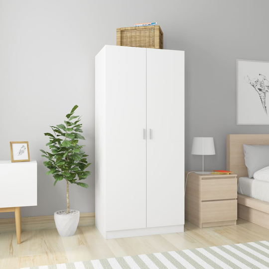 vidaXL Vaatekaappi valkoinen 80x52x180 cm lastulevy