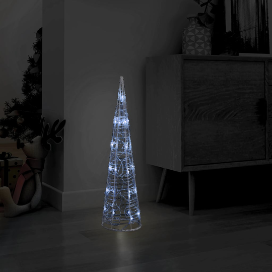 vidaXL LED-koristevalopyramidi kylmä valkoinen akryyli 60 cm